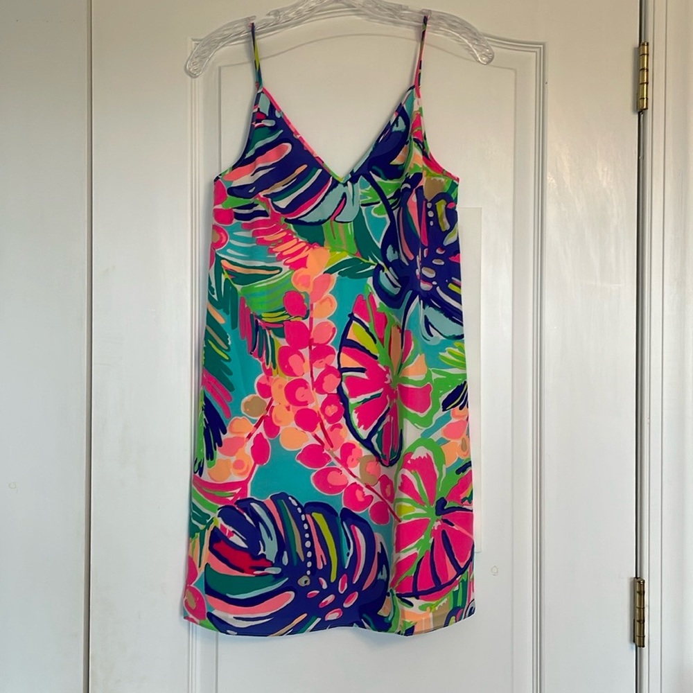 Lilly Pulitzer Lela Silk Dress in Exotic Garden Size XXS